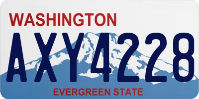 WA license plate AXY4228