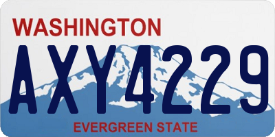 WA license plate AXY4229