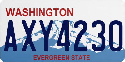 WA license plate AXY4230
