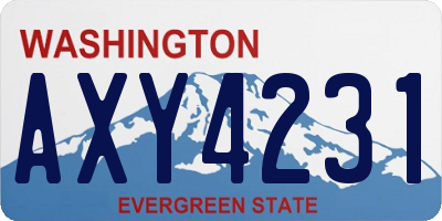 WA license plate AXY4231
