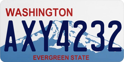 WA license plate AXY4232