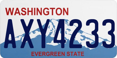 WA license plate AXY4233