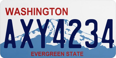 WA license plate AXY4234