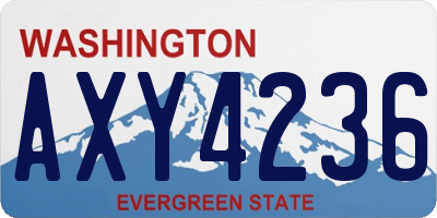 WA license plate AXY4236