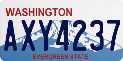 WA license plate AXY4237
