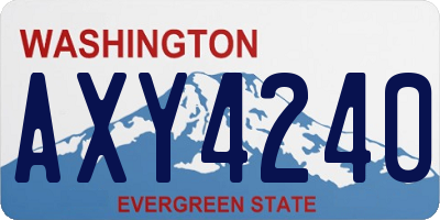 WA license plate AXY4240