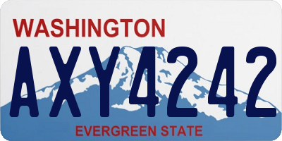 WA license plate AXY4242