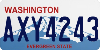 WA license plate AXY4243