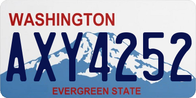 WA license plate AXY4252