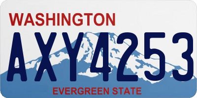 WA license plate AXY4253