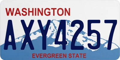 WA license plate AXY4257