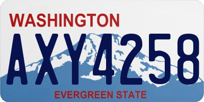 WA license plate AXY4258