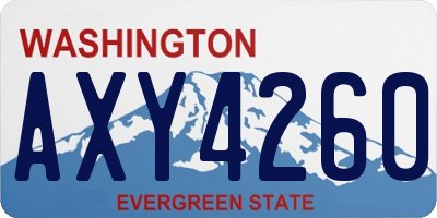 WA license plate AXY4260