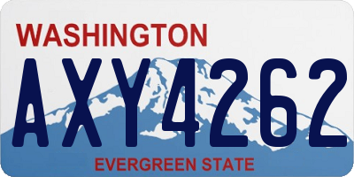 WA license plate AXY4262