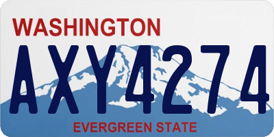 WA license plate AXY4274