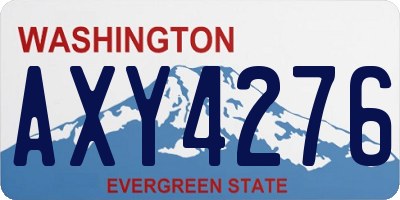WA license plate AXY4276