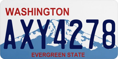 WA license plate AXY4278