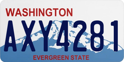 WA license plate AXY4281