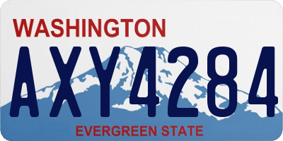 WA license plate AXY4284