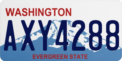 WA license plate AXY4288