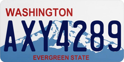 WA license plate AXY4289