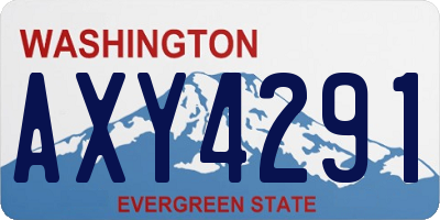 WA license plate AXY4291