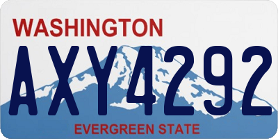 WA license plate AXY4292
