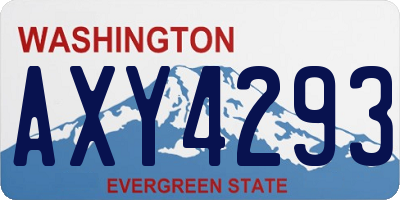 WA license plate AXY4293
