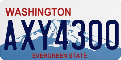 WA license plate AXY4300
