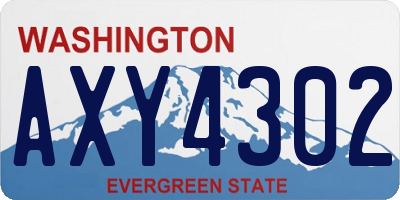WA license plate AXY4302