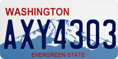 WA license plate AXY4303