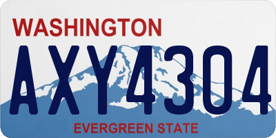 WA license plate AXY4304