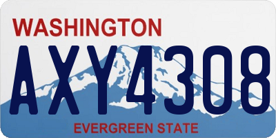 WA license plate AXY4308