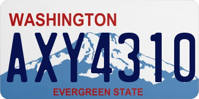 WA license plate AXY4310