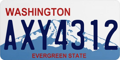 WA license plate AXY4312