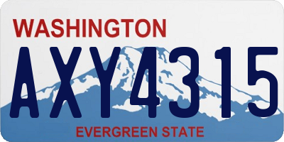 WA license plate AXY4315