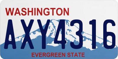 WA license plate AXY4316