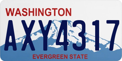 WA license plate AXY4317