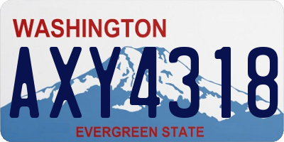 WA license plate AXY4318