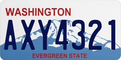 WA license plate AXY4321