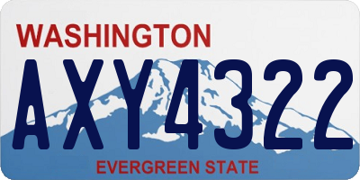 WA license plate AXY4322