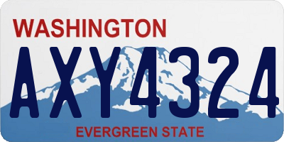 WA license plate AXY4324