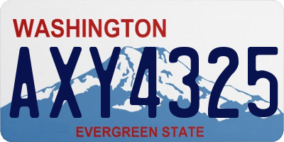 WA license plate AXY4325