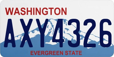 WA license plate AXY4326