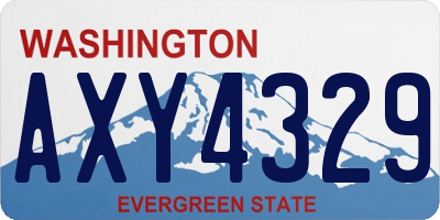 WA license plate AXY4329