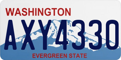 WA license plate AXY4330