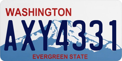 WA license plate AXY4331