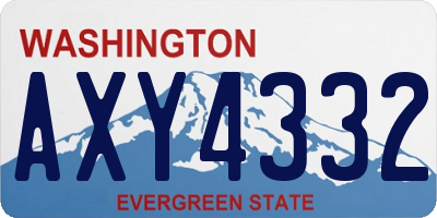 WA license plate AXY4332