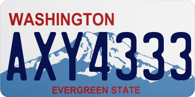 WA license plate AXY4333