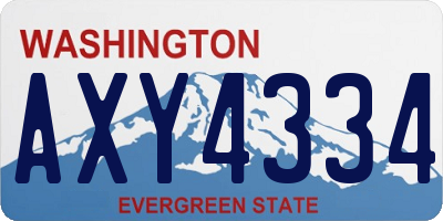 WA license plate AXY4334